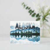 Alaska Watercolor Bergsee-Zauber Bergsee-Zauber Postkarte (Stehend Vorderseite)