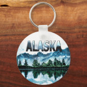 Alaska Watercolor Bergsee-Zauber Bergsee-Zauber Schlüsselanhänger (Vorderseite)