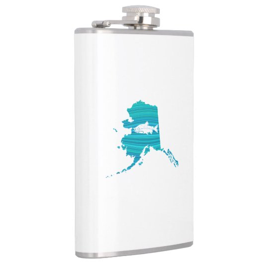 Alaska Wave Lachs Fischen Flachmann (Rechts)