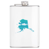 Alaska Wave Lachs Fischen Flachmann (Vorderseite)