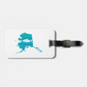 Alaska Wave Lachs Fischen Gepäckanhänger (Rückseite horizontal)