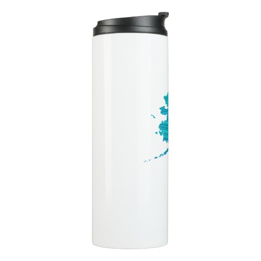 Alaska Wave Lachs Fischen Thermosbecher (Nach links gedreht)