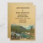 Alaska Wedding Einladung Vintage Natur (Vorne/Hinten)