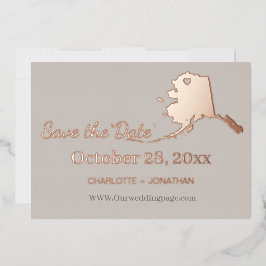 Alaska Wedding Save the Date Rose Gold Folieneinladung