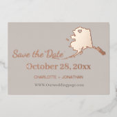 Alaska Wedding Save the Date Rose Gold Folieneinladung (Vorderseite)