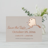 Alaska Wedding Save the Date Rose Gold Folieneinladung (Stehend vorne)