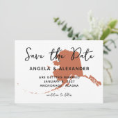 Alaska Wedding Terracotta Save The Date (Stehend Vorderseite)