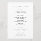 Alaska Wedding Welcome Letter & Itinerary (Rückseite)