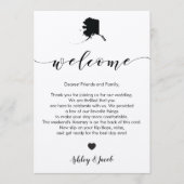 Alaska Wedding Welcome Letter & Itinerary Card Programm (Vorderseite)