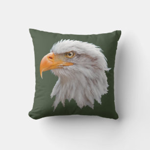 Alaska-Weißkopfseeadler-Kissen (dunkelgrün) Kissen