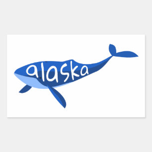 Alaska Whale Rechteckiger Aufkleber