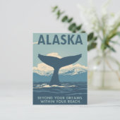 Alaska Whale Tail Adventure Postkarte (Stehend Vorderseite)