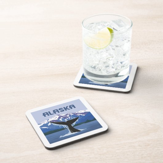 Alaska | Whale Tale Getränkeuntersetzer (Rechte Seite)