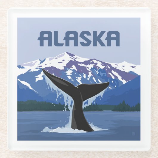 Alaska | Whale Tale Glasuntersetzer (Vorderseite)