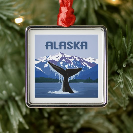 Alaska | Whale Tale Ornament Aus Metall (Baum)