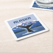 Alaska | Whale Tale Rechteckiger Pappuntersetzer (angewinkelt)