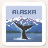 Alaska | Whale Tale Rechteckiger Pappuntersetzer (Vorderseite)