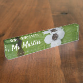 Alaska White Dogwood Blume Lehrer Namensplakette (Seite)