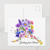 Alaska-Wildblumen-Grußkarte Postkarte (Vorne/Hinten)