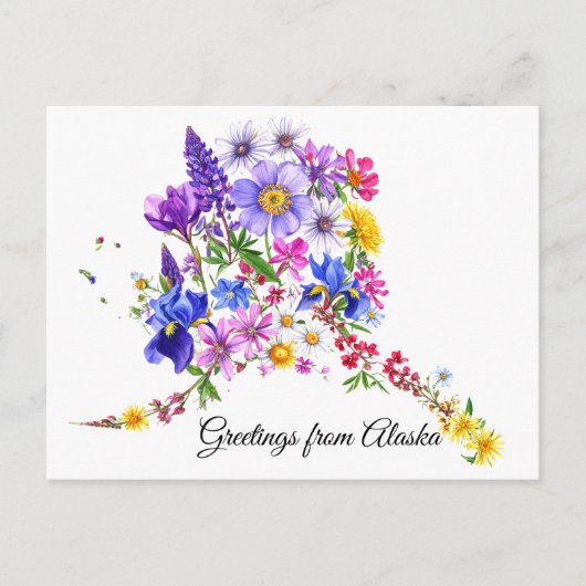 Alaska-Wildblumen-Grußkarte Postkarte (Vorderseite)