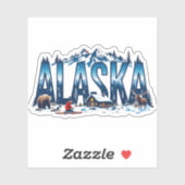 Alaska Wilderness Sticker | Winter Cabin Landscape (Blatt)