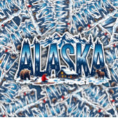 Alaska Wilderness Sticker | Winter Cabin Landscape
