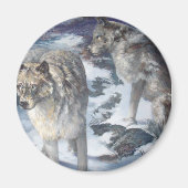 Alaska Wildlife Wolf Pair Magnet (Vorne)