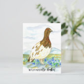 Alaska Willow Ptarmigan Bird kündigt an Postkarte (Stehend Vorderseite)