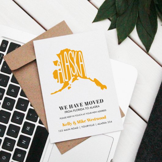 ALASKA Wir haben neue Adresse Neue Zuhause verscho Postkarte