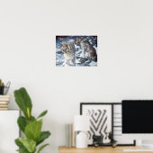 Alaska Wolf Pair während des Winterposters Poster (Heimbüro)