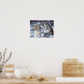 Alaska Wolf Pair während des Winterposters Poster (Küche)