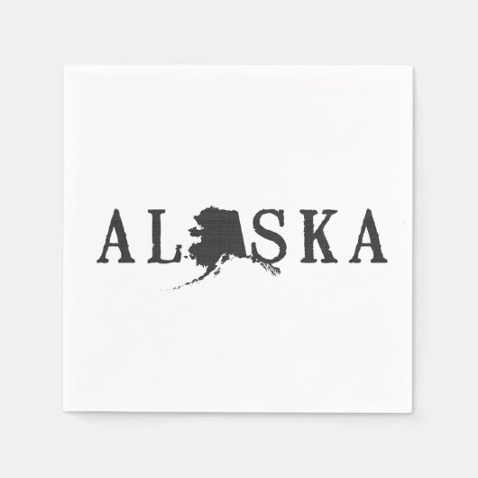 Alaska Word Art Paper Party Napkins Serviette (Vorderseite)