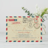 Alaska World Traveller Airmail | Brautparty Einladung (Stehend Vorderseite)