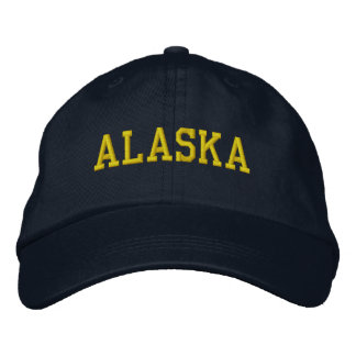 ALASKA Yellow Gold auf Navy Blue Bestickte Baseballkappe