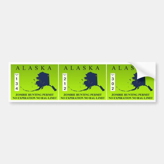 Alaska-Zombie-Jagd-Erlaubnis Autoaufkleber (Vorne)
