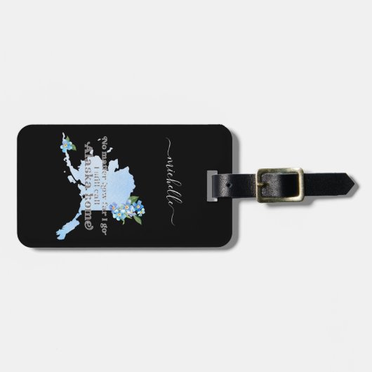 Alaska Zuhause - Benutzerdefinierter Text und Farb Gepäckanhänger (Vorderseite horizontal)