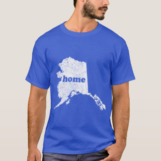 Alaska Zuhause Liebe Vintage-Staatskarte Silhouett T-Shirt