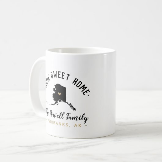Alaska Zuhause Sweet Zuhause Family Monogram Tasse (Vorderseite Links)