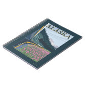 AlaskaBahn und Feuerweed Vintage Travel Notizblock (Linke Seite)
