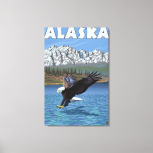 AlaskaBald Adler-Vintages Reise-Plakat Leinwanddruck
