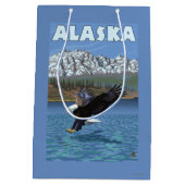 AlaskaBald Adler-Vintages Reise-Plakat Mittlere Geschenktüte (Rückseite)