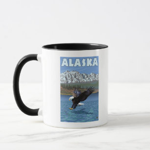 AlaskaBald Adler-Vintages Reise-Plakat Tasse