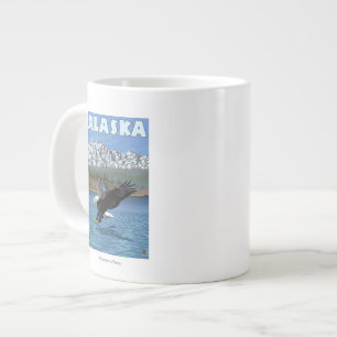 AlaskaBald Eagle Vintage Reiseplan Jumbo-Tasse