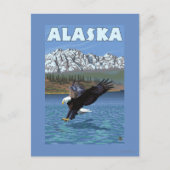AlaskaBald Eagle Vintage Travel Poster Postkarte (Vorderseite)