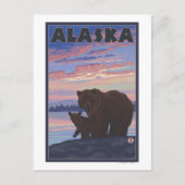 AlaskaBear und Cub Postkarte (Vorderseite)