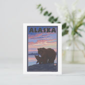 AlaskaBear und Cub Postkarte (Stehend Vorderseite)