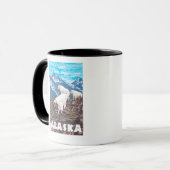 AlaskaBergziegen Vintage Travel Poster Tasse (Vorderseite Links)