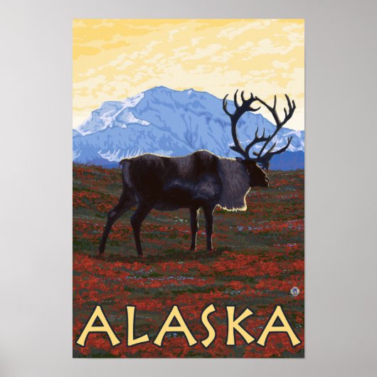 AlaskaCaribbean Vintage Travel Poster (Vorne)