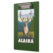 AlaskaCaribou in der wilden Vintagen Reise Klemmbrett (Links)
