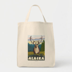 AlaskaCaribou in der wilden Vintagen Reise Tragetasche